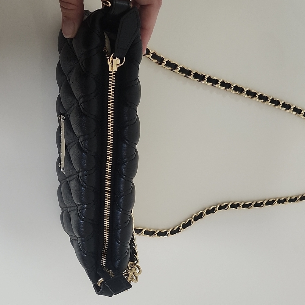 Valentino Black Quilted Leather Shoulder Bag With Removable Chain Straps 10x 7 - Picture 11 of 16